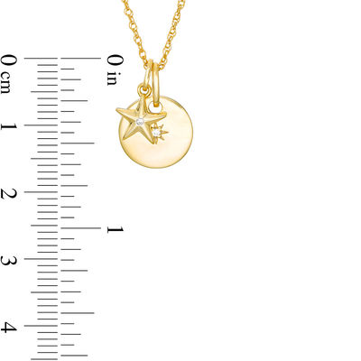 Diamond Accent Star and Disc Charm Pendant in Sterling Silver with 14K Gold Plate