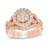 0.95 CT. T.W. Composite Diamond Frame Bridal Set in 10K Rose Gold