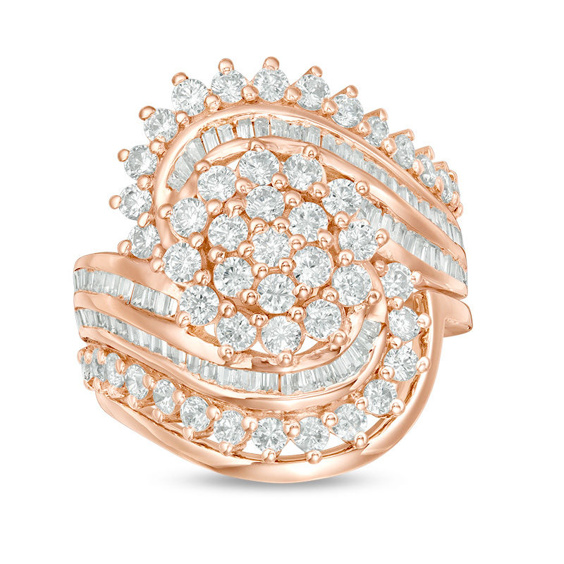 1.95 CT. T.W. Composite Diamond Multi-Row Bypass Bridal Set in 10K Rose Gold|Peoples Jewellers