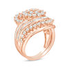 1.95 CT. T.W. Composite Diamond Multi-Row Bypass Bridal Set in 10K Rose Gold