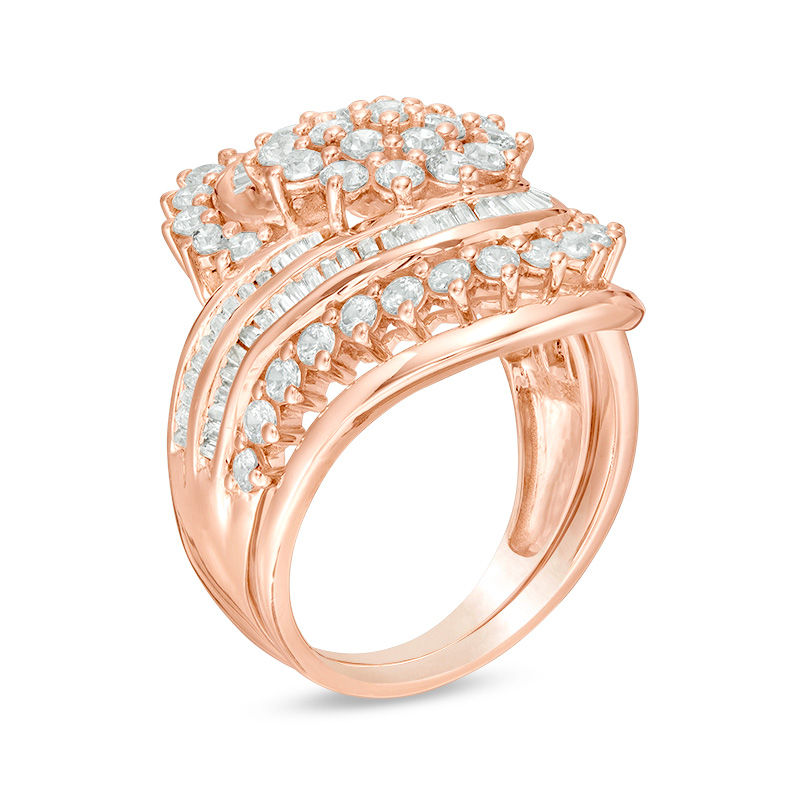 1.95 CT. T.W. Composite Diamond Multi-Row Bypass Bridal Set in 10K Rose Gold|Peoples Jewellers