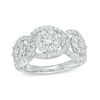 Thumbnail Image 0 of 0.95 CT. T.W. Composite Diamond Three Stone Frame Ring in 10K White Gold