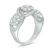 Thumbnail Image 1 of 0.95 CT. T.W. Composite Diamond Three Stone Frame Ring in 10K White Gold