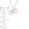 0.04 CT. T.W. Diamond Paw Print and Heart Pendant in Sterling Silver and 14K Rose Gold Plate