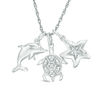 Thumbnail Image 0 of 0.04 CT. T.W. Diamond Sea Life Themed Charm Pendant in Sterling Silver
