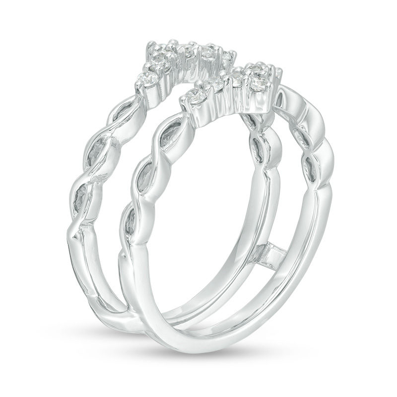 0.18 CT. T.W. Diamond Tiara Ring Solitaire Enhancer in 10K White Gold|Peoples Jewellers