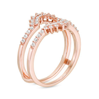 0.29 CT. T.W. Diamond Floral Ring Solitaire Enhancer in 10K Rose Gold