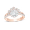 0.69 CT. T.W. Diamond Frame Leaf Bridal Set in 10K Rose Gold