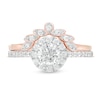 0.69 CT. T.W. Diamond Frame Leaf Bridal Set in 10K Rose Gold