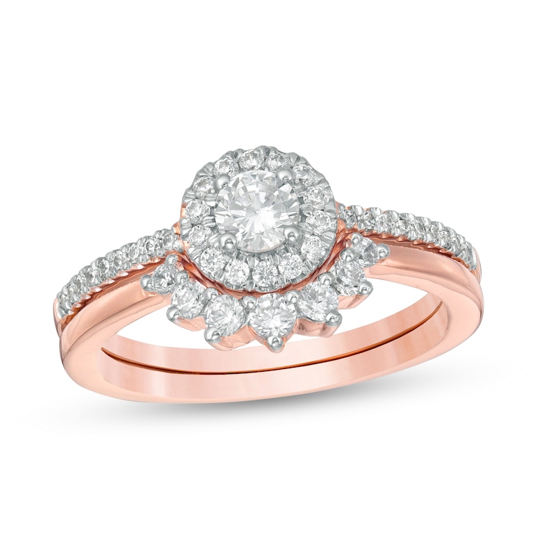 0.58 CT. T.W. Diamond Frame Tiara Bridal Set in 10K Rose Gold|Peoples Jewellers