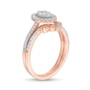 0.45 CT. T.W. Composite Pear-Shaped Diamond Frame Bridal Set in 10K Rose Gold