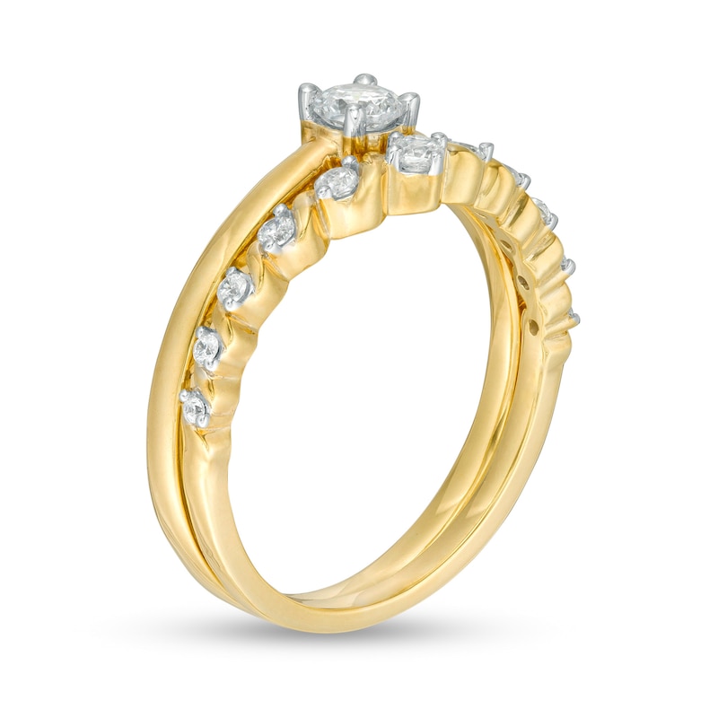0.29 CT. T.W. Diamond Ribbon Bridal Set in 10K Gold|Peoples Jewellers