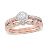 Thumbnail Image 0 of 0.29 CT. T.W. Diamond Frame Art Deco Bridal Set in 10K Rose Gold