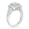 1.14 CT. T.W.  Diamond Double Cushion Frame Engagement Ring in 14K White Gold