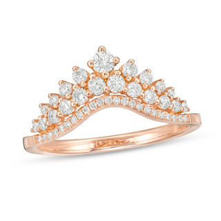 0.37 CT. T.W. Diamond Tiara Contour Anniversary Band in 14K Rose Gold