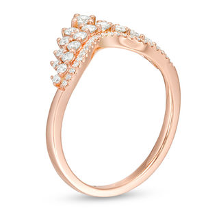 0.37 CT. T.W. Diamond Tiara Contour Anniversary Band in 14K Rose Gold