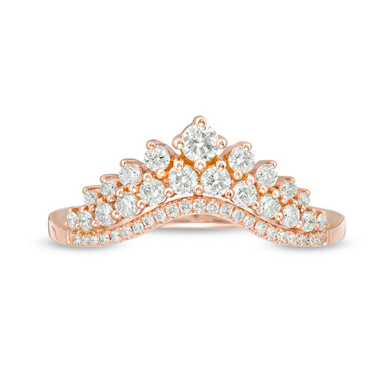 0.37 CT. T.W. Diamond Tiara Contour Anniversary Band in 14K Rose Gold