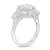 Thumbnail Image 2 of 1.09 CT. T.W. Composite Diamond Frame Three Stone Engagement Ring in 14K White Gold