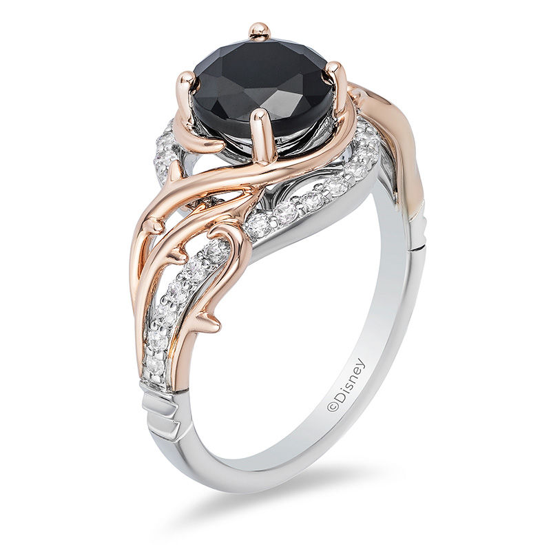 Enchanted Disney Villains Maleficent 2.00 CT. T.W. Black Diamond Thorn Engagement Ring in 14K Two-Tone Gold|Peoples Jewellers