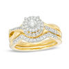 0.45 CT. T.W. Diamond Double Frame Twist Bridal Set in 10K Gold