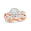 0.45 CT. T.W. Diamond Double Frame Twist Bridal Set in 10K Rose Gold