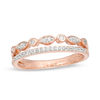 0.145 CT. T.W. Diamond Two Row Stackable Band in 10K Rose Gold