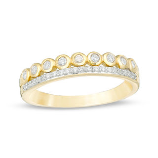 0.18 CT. T.W. Diamond Two Row Stackable Band in 10K Gold