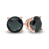 1.95 CT. T.W. Black Diamond Solitaire Stud Earrings in 14K Rose Gold