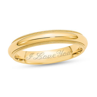 Men's 6.0mm Comfort-Fit Milgrain Wedding Band in 14K Gold