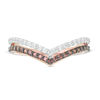 0.45 CT. T.W. Enhanced Champagne and White Diamond Two Row Chevron Band in 10K Rose Gold