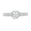 Vera Wang Love Collection 0.95 CT. T.W. Oval Diamond Collar Engagement Ring in 14K White Gold