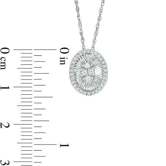 0.115 CT. T.W. Composite Diamond Oval Frame Pendant in 10K White Gold