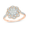 Thumbnail Image 0 of 0.45 CT. T.W. Composite Diamond Flower Ring in 10K Rose Gold