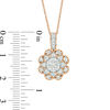 Thumbnail Image 2 of 0.45 CT. T.W. Composite Diamond Flower Pendant in 10K Rose Gold