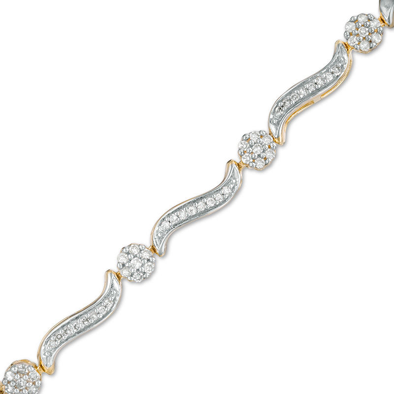 0.62 CT. T.W. Composite Diamond Twist Link Bracelet in 10K Gold - 7.25"|Peoples Jewellers