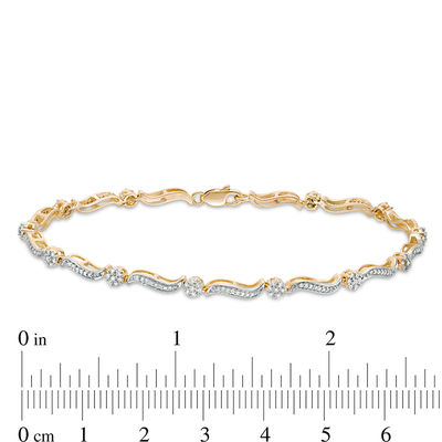 0.62 CT. T.W. Composite Diamond Twist Link Bracelet in 10K Gold - 7.25"