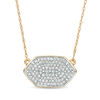 0.24 CT. T.W. Diamond Elongated Hexagon Necklace in 10K Gold - 19.5"