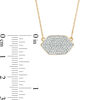 Thumbnail Image 2 of 0.24 CT. T.W. Diamond Elongated Hexagon Necklace in 10K Gold - 19.5"