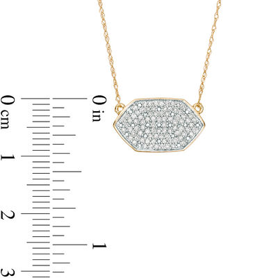 0.24 CT. T.W. Diamond Elongated Hexagon Necklace in 10K Gold - 19.5"