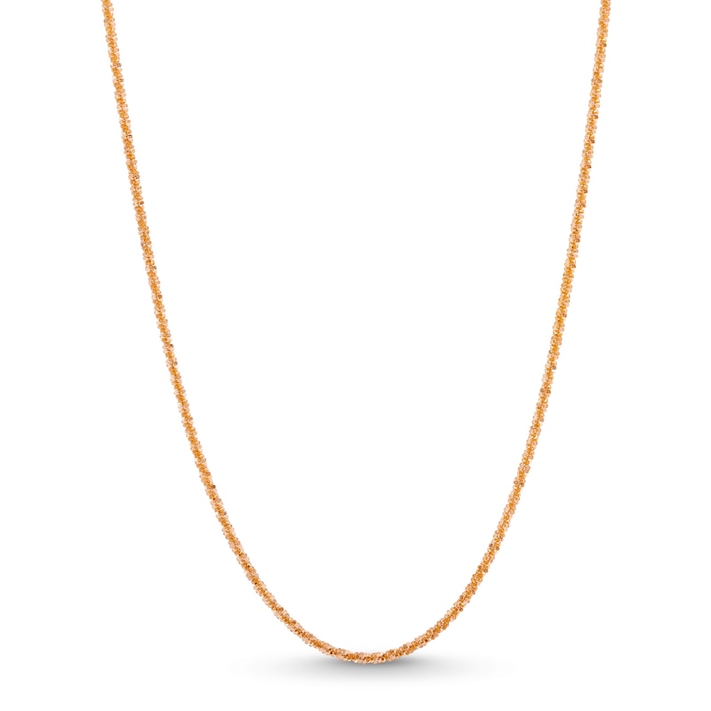 1.4mm Sparkle Chain Necklace in Solid 10K Rose Gold - 18"