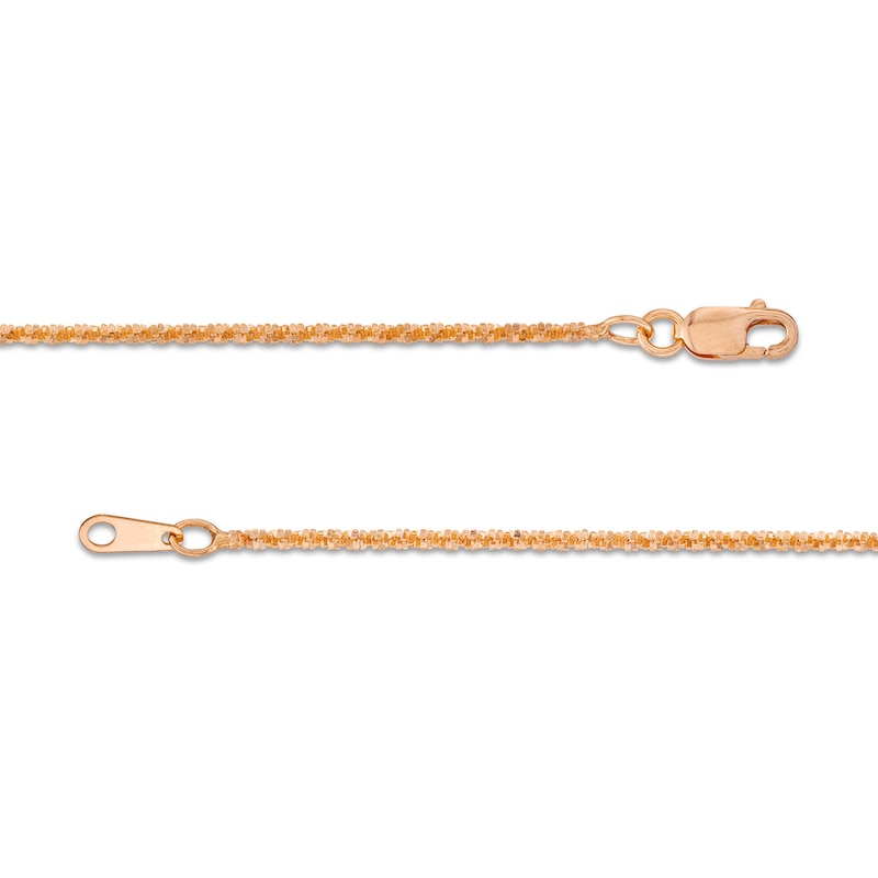 1.4mm Sparkle Chain Necklace in Solid 10K Rose Gold - 18"