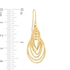 Thumbnail Image 1 of Diamond-Cut Layered Circles Drop Earrings in 14K Gold