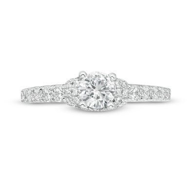 Vera Wang Love Collection 0.95 CT. T.W. Diamond Collar Engagement Ring in 14K White Gold