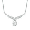 Thumbnail Image 0 of 2.00 CT. T.W. Composite Diamond Teardrop Bypass Necklace in 10K White Gold