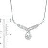 Thumbnail Image 1 of 2.00 CT. T.W. Composite Diamond Teardrop Bypass Necklace in 10K White Gold