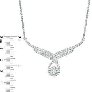 2.00 CT. T.W. Composite Diamond Teardrop Bypass Necklace in 10K White Gold