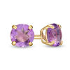 4.0mm Amethyst Solitaire Stud Earrings in 14K Gold