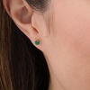 4.0mm Emerald Solitaire Stud Earrings in 14K Gold