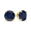 Thumbnail Image 0 of 4.0mm Blue Sapphire Solitaire Stud Earrings in 14K Gold