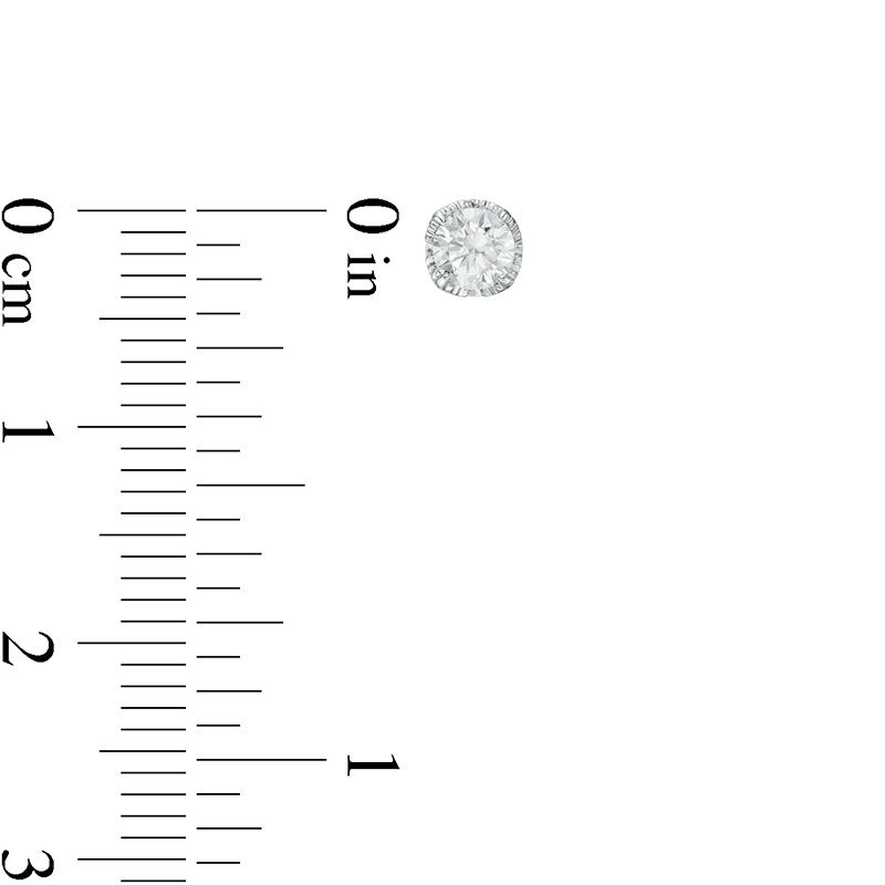 Main Image 3 of Peoples 100-Year Anniversary 0.36 CT. T.W. Certified Canadian Diamond Solitaire Stud Earrings in 14K White Gold (I/I1)